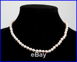 Lovely! Antique Matching Set Natural Pearl Necklace & Bracelet 14k Gold Clasps