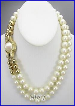 Lovely Givenchy Goldtone Faux Pearl Necklace & Earrings Set