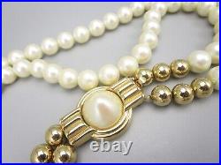 Lovely Givenchy Goldtone Faux Pearl Necklace & Earrings Set