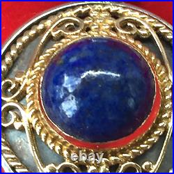 Lovely Konstantino Ss & 18k Gold Lapis Drop Earrings & Pendant Set