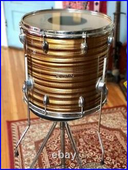 Ludwig 1970s Gold Strata Set with Pearl Floor Tom 3 Piece Sold AS IS