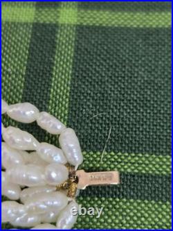 MULTI STRAND FRESHWATER PEARL NECKLACE AND BRACELET SET and 14K GOLD