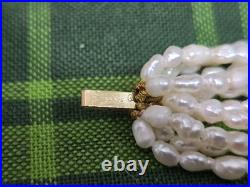 MULTI STRAND FRESHWATER PEARL NECKLACE AND BRACELET SET and 14K GOLD