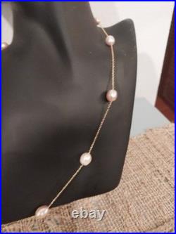 MULTICOLOR FRESHWATER PEARLstation necklace/earrings/14KG/Slvr, 20 MULTICOLOR FRESHWATER PEARLstation necklace/earrings/14KG/Slvr, 20