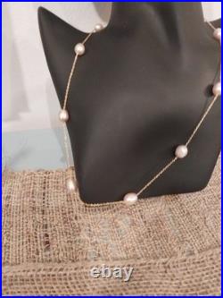 MULTICOLOR FRESHWATER PEARLstation necklace/earrings/14KG/Slvr, 20 MULTICOLOR FRESHWATER PEARLstation necklace/earrings/14KG/Slvr, 20