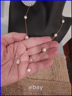 MULTICOLOR FRESHWATER PEARLstation necklace/earrings/14KG/Slvr, 20 MULTICOLOR FRESHWATER PEARLstation necklace/earrings/14KG/Slvr, 20