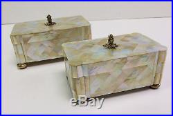 Maitland Smith Gold Mother of Pearl Trinket / Keepsake Boxes, Set of 2