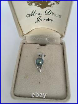 Maui Divers Jewelry Pearl Pendant sets in 14k White Gold with box