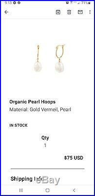 Mejuri Organic Pearl 18k Gold Vermeil Hoops And Necklace Set