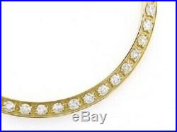 Mens 1ct Bead Set Pave Set Diamond Bezel 14k Yellow Gold For Rolex 34mm Date