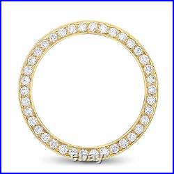Mens 3ct Bead Set Diamond Bezel 18ky For Rolex Datejust, President Day Date 36mm