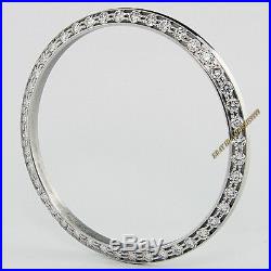 Mens VS2 White Gold Bead-Set Diamond Bezel 36mm Rolex Watch 16234 Datejust 1 ct