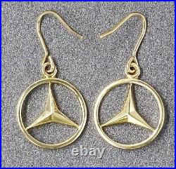 Mercedes Style Yellow Gold Plated Pendant & Drop/Dangle Earrings Set