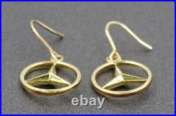 Mercedes Style Yellow Gold Plated Pendant & Drop/Dangle Earrings Set