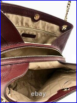 Michael Kors Jet Set Large Chain Shoulder Tote Leather Handbag Bag
