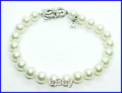 Mikimoto 18K White Gold 6-7MM Akoya Pearl Necklace, Bracelet & Studs Box Set