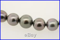 Mikimoto 18k White Black South Sea Pearl Diamond Necklace & Earring Set $8950