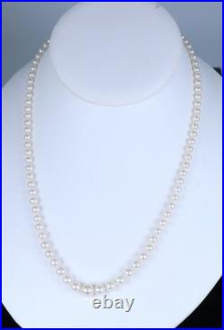 Mikimoto 18k White Gold Graduated A+ 7mm Akoya Pearl Necklace Stud Earrings Set