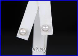 Mikimoto 18k White Gold Graduated A+ 7mm Akoya Pearl Necklace Stud Earrings Set