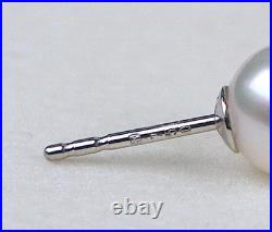 Mikimoto 18k White Gold Graduated A+ 7mm Akoya Pearl Necklace Stud Earrings Set