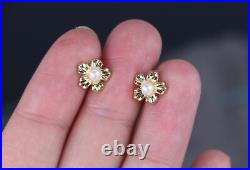 Mikimoto 18k Yellow Gold Akoya Pearl Diamond Ring Necklace Earrings Jewelry Set