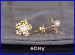 Mikimoto 18k Yellow Gold Akoya Pearl Diamond Ring Necklace Earrings Jewelry Set