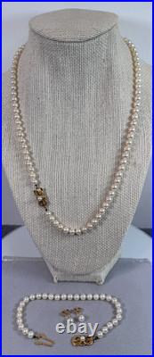 Mikimoto 20 Akoya Cultured 5mm Pearl Strand Necklace, 7 Bracelet & Earring Set Mikimoto 20 Akoya Cultured 5mm Pearl Strand Necklace, 7 Bracelet & Earring Set