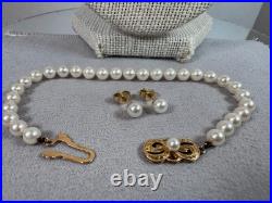 Mikimoto 20 Akoya Cultured 5mm Pearl Strand Necklace, 7 Bracelet & Earring Set Mikimoto 20 Akoya Cultured 5mm Pearl Strand Necklace, 7 Bracelet & Earring Set