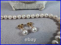 Mikimoto 20 Akoya Cultured 5mm Pearl Strand Necklace, 7 Bracelet & Earring Set Mikimoto 20 Akoya Cultured 5mm Pearl Strand Necklace, 7 Bracelet & Earring Set
