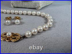 Mikimoto 20 Akoya Cultured 5mm Pearl Strand Necklace, 7 Bracelet & Earring Set Mikimoto 20 Akoya Cultured 5mm Pearl Strand Necklace, 7 Bracelet & Earring Set