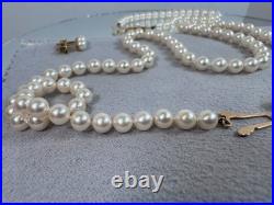 Mikimoto 20 Akoya Cultured 5mm Pearl Strand Necklace, 7 Bracelet & Earring Set Mikimoto 20 Akoya Cultured 5mm Pearl Strand Necklace, 7 Bracelet & Earring Set