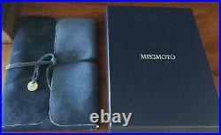 Mikimoto Black South Sea Cultured Pearl 17 Necklace &10mm Stud Earrings Set+Box