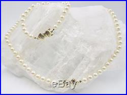 Mikimoto Blue Lagoon 18 Necklace & 7 Bracelet Set 6.0-6.75 MM Pearl Strand 14k