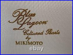 Mikimoto Blue Lagoon Cultured Pearl Necklace & Stud Earrings with Diamonds Set