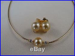 Mikimoto Morning Dew Akoya Pearl and Diamond Necklace & Earring Set