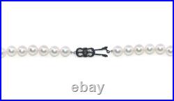 Mikimoto Pearl A+ Diamond 18K White Gold Necklace Earrings Set