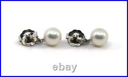 Mikimoto Pearl A+ Diamond 18K White Gold Necklace Earrings Set