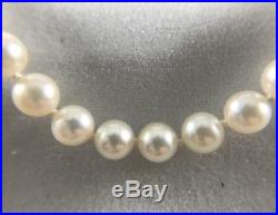 Mikimoto Pearl NECKLACE and EARRING SET Authentic EUC 18k Clasp 18 6.0-6.5mm