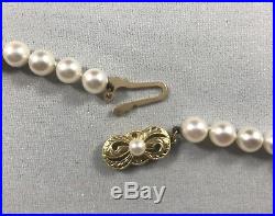 Mikimoto Pearl NECKLACE and EARRING SET Authentic EUC 18k Clasp 18 6.0-6.5mm