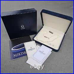 Mikimoto Pearl Set Necklace Stud Earrings 18k White Gold 3.5-7.5mm Graduated
