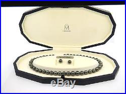 Mikimoto South Sea Pearl Diamond 18k Gold Necklace Earrings Set Special Edition