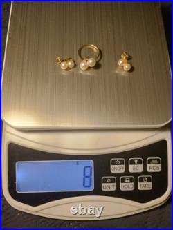 Miklmoto Pearls Earrings Ring And Necklace