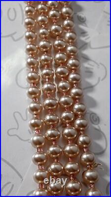 Miriam Haskell Pearl Choker Pink White Flower Necklace & Bracelet Set Signed