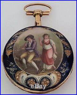 Moricand A Gold Enamel And Pearl Set Verge Watch Signed Cht Circa 1780