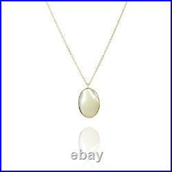 Mother of Pearl Necklace Set In 14k Yellow Gold