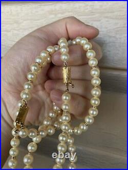 NEW 14k Gold & Golden Akoya Saltwater Pearl Long Necklace & Bracelet Set AAA+