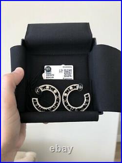NEW! Authentic CHANEL 20B Gold, Crystal, & Pearl Hoop Earrings NWT, Full Set