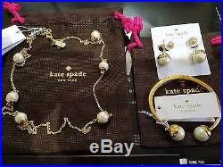 NEW Kate Spade set Pretty pearly cuff, ear jacket and scatter necklace