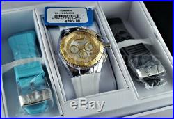 NEW TechnoMarine 40mm Cruise Pearl Chronograph Watch Set with 2 EXTRA STRAPS