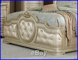 NEW Traditional Pearl Champagne Bedroom 5pcs Set with King Size Mansion Bed IA6A